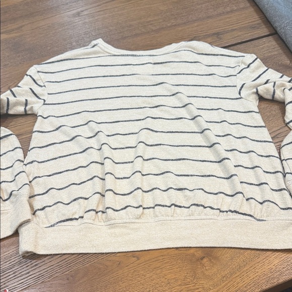 Cat & Jack Beige and Navy Striped Sweater - Picture 3 of 3